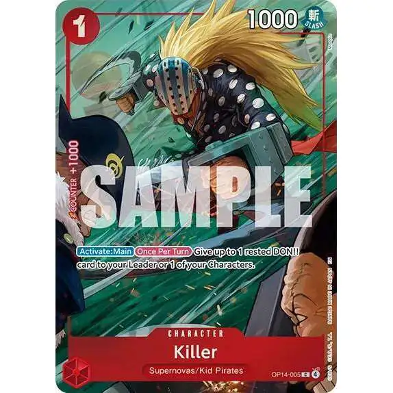 One Piece Trading Card Game The Azure Sea's Seven Common Killer OP14-005 [Promo]