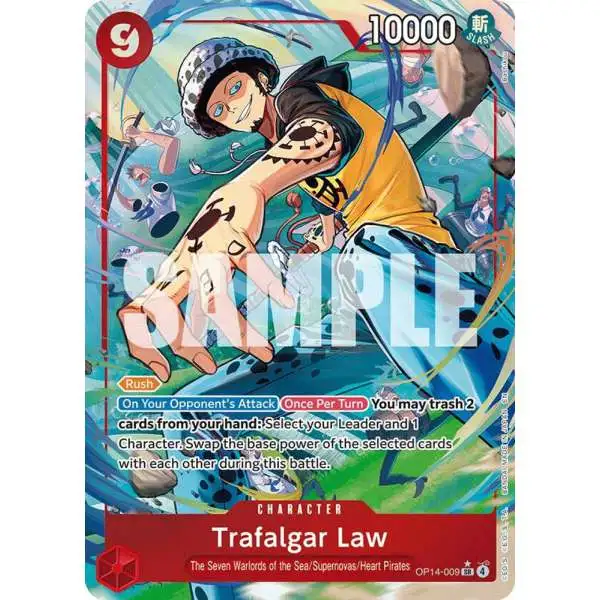 One Piece Trading Card Game The Azure Sea's Seven Super Rare Trafalgar Law OP14-009 [Alternate Art]