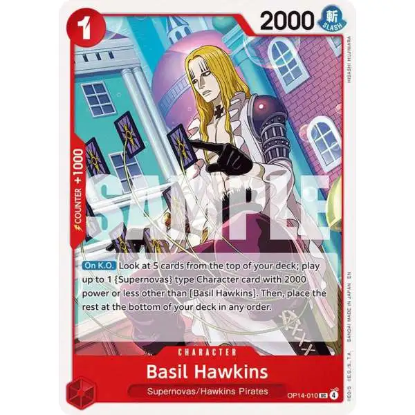 One Piece Trading Card Game The Azure Sea's Seven Uncommon Basil Hawkins OP14-010