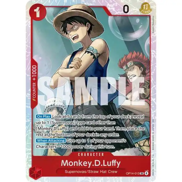 One Piece Trading Card Game The Azure Sea's Seven Super Rare Monkey.D.Luffy OP14-013