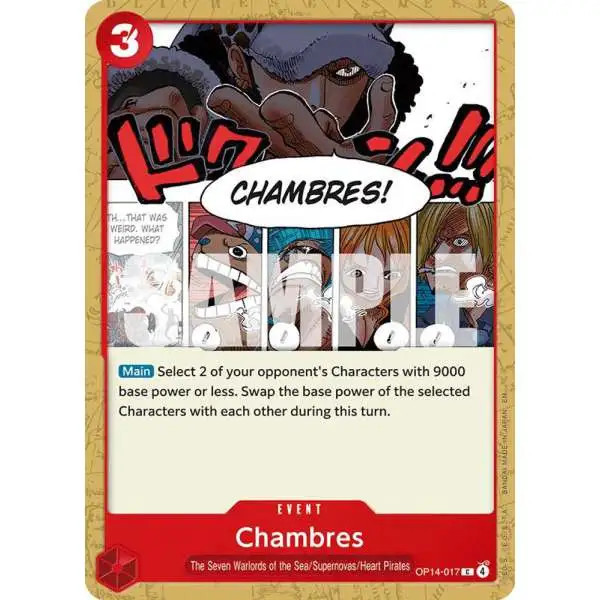 One Piece Trading Card Game The Azure Sea's Seven Common Chambres OP14-017