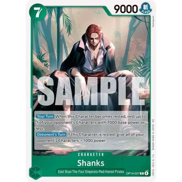 One Piece Trading Card Game The Azure Sea's Seven Rare Shanks OP14-027