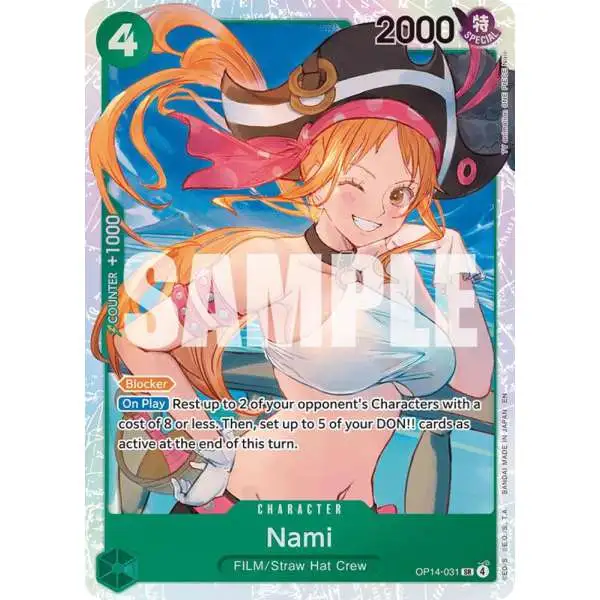 One Piece Trading Card Game The Azure Sea's Seven Super Rare Nami OP14-031