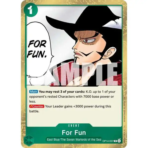 One Piece Trading Card Game The Azure Sea's Seven Rare For Fun OP14-037