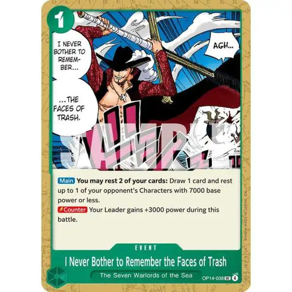 One Piece Trading Card Game The Azure Sea's Seven Uncommon I Never Bother to Remember the Faces of Trash OP14-038