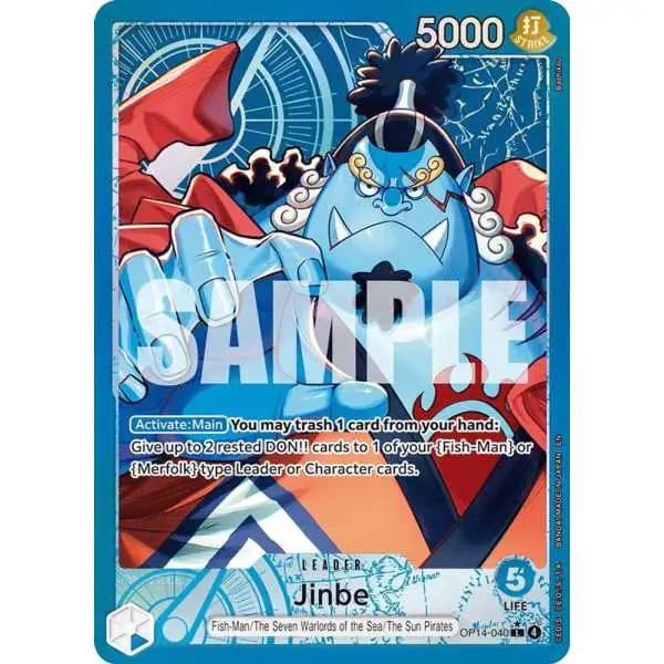 One Piece Trading Card Game The Azure Sea's Seven Leader Jinbe OP14-040 [Alternate Art]
