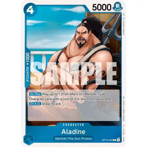 One Piece Trading Card Game The Azure Sea's Seven Rare Aladine OP14-043