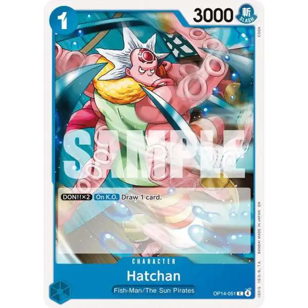 One Piece Trading Card Game The Azure Sea's Seven Common Hatchan OP14-051