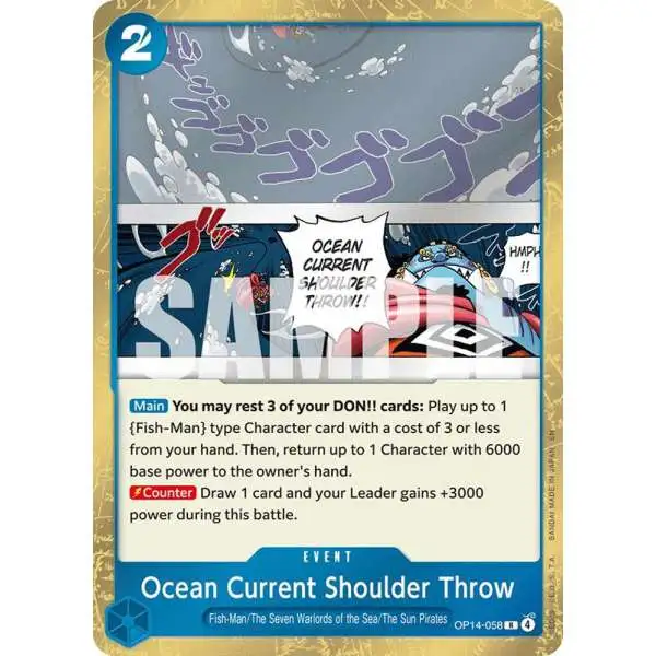 One Piece Trading Card Game The Azure Sea's Seven Rare Ocean Current Shoulder Throw OP14-058