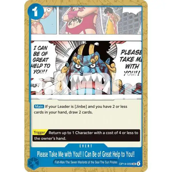 One Piece Trading Card Game The Azure Sea's Seven Uncommon Please Take Me with You!! I Can Be of Great Help to You!! OP14-059
