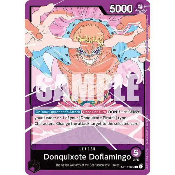 One Piece Trading Card Game The Azure Sea's Seven Leader Donquixote Doflamingo OP14-060