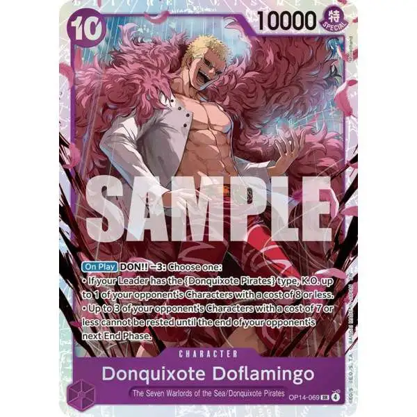 One Piece Trading Card Game The Azure Sea's Seven Super Rare Donquixote Doflamingo OP14-069
