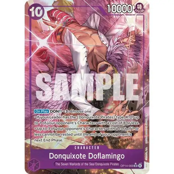 One Piece Trading Card Game The Azure Sea's Seven Super Rare Donquixote Doflamingo OP14-069 [Alternate Art]