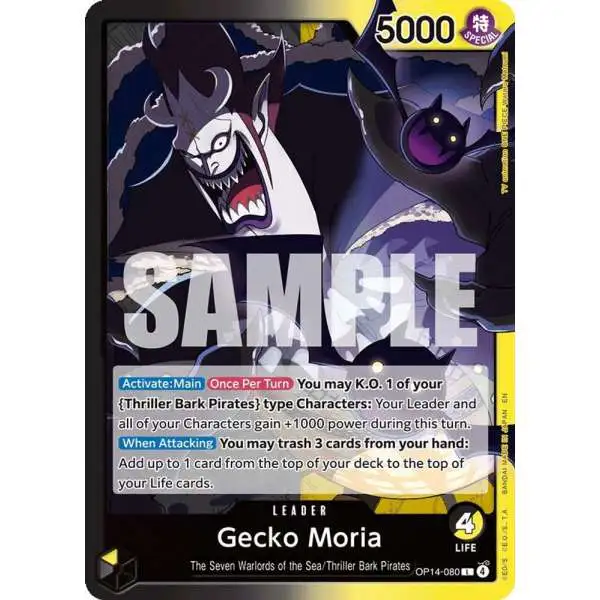 One Piece Trading Card Game The Azure Sea's Seven Leader Gecko Moria OP14-080