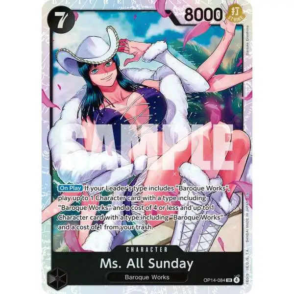 One Piece Trading Card Game The Azure Sea's Seven Super Rare Ms. All Sunday OP14-084