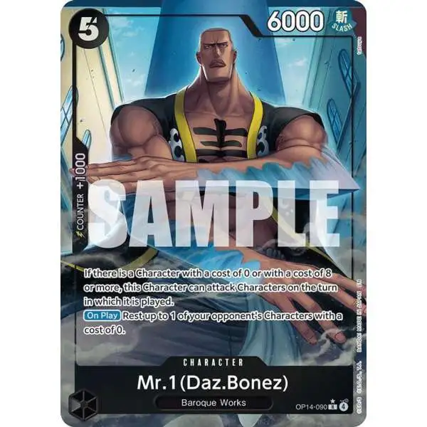 One Piece Trading Card Game The Azure Sea's Seven Rare Mr.1 OP14-090 [Daz.Bonez Alternate Art]