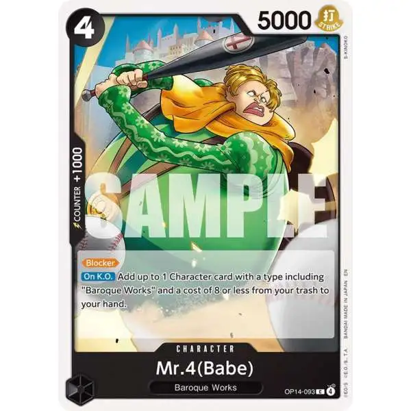 One Piece Trading Card Game The Azure Sea's Seven Common Mr.4 OP14-093 [Babe]