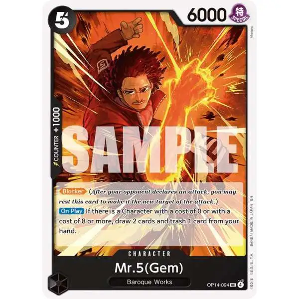 One Piece Trading Card Game The Azure Sea's Seven Uncommon Mr.5 OP14-094 [Gem]