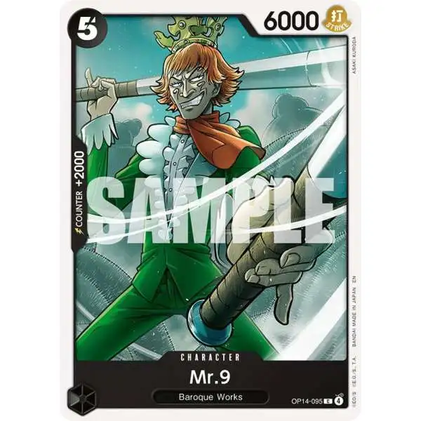 One Piece Trading Card Game The Azure Sea's Seven Common Mr.9 OP14-095