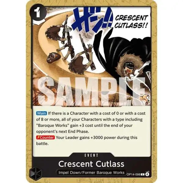 One Piece Trading Card Game The Azure Sea's Seven Common Crescent Cutlass OP14-098
