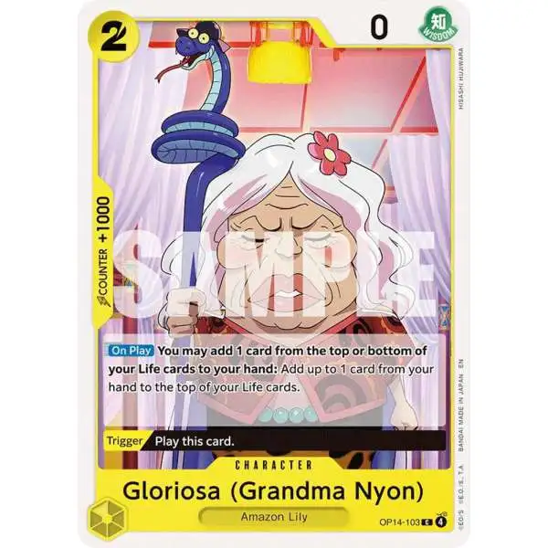 One Piece Trading Card Game The Azure Sea's Seven Common Gloriosa OP14-103 [Grandma Nyon]