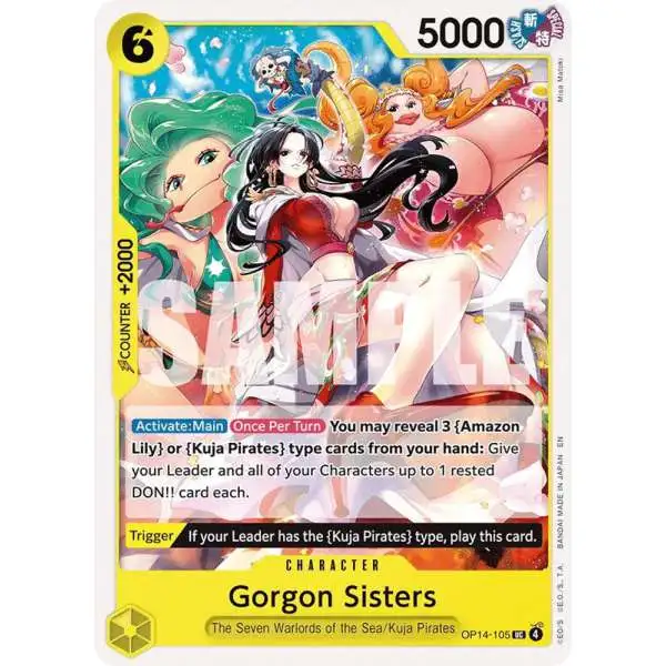 One Piece Trading Card Game The Azure Sea's Seven Uncommon Gorgon Sisters OP14-105