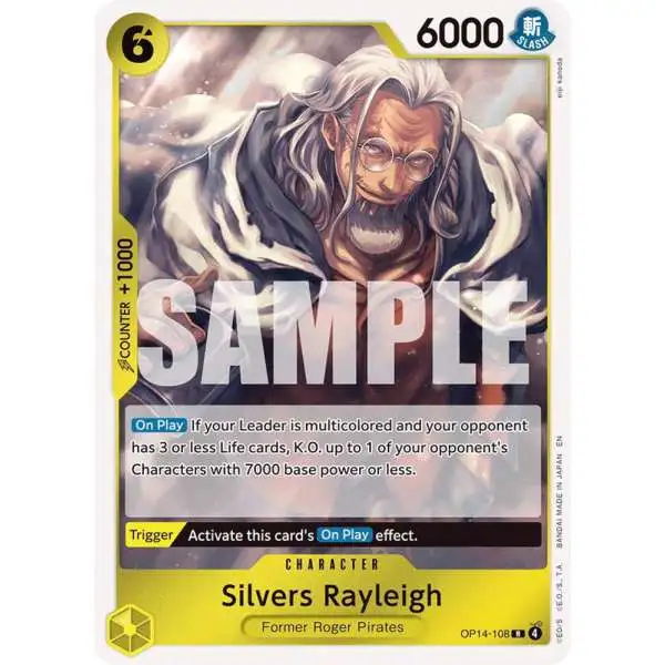 One Piece Trading Card Game The Azure Sea's Seven Rare Silvers Rayleigh OP14-108