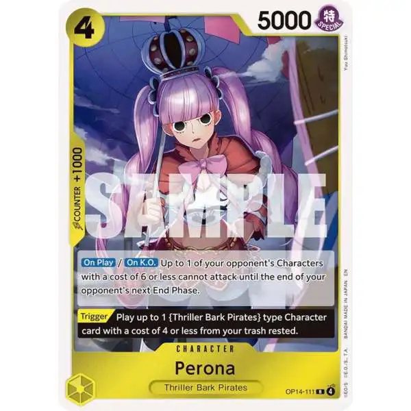 One Piece Trading Card Game The Azure Sea's Seven Rare Perona OP14-111