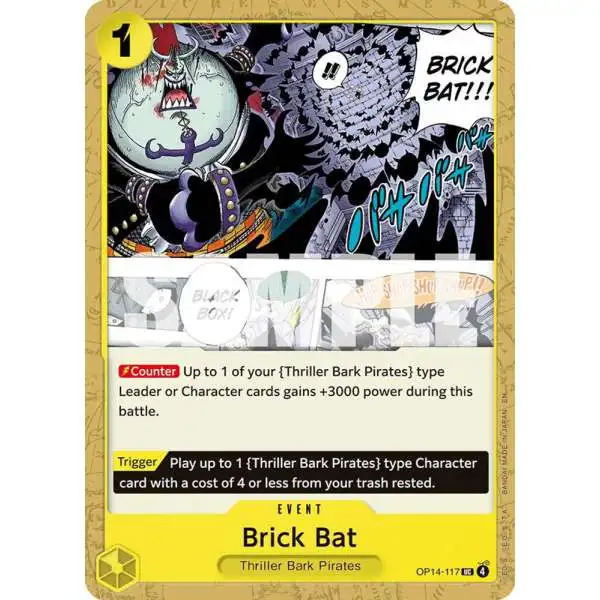 One Piece Trading Card Game The Azure Sea's Seven Uncommon Brick Bat OP14-117