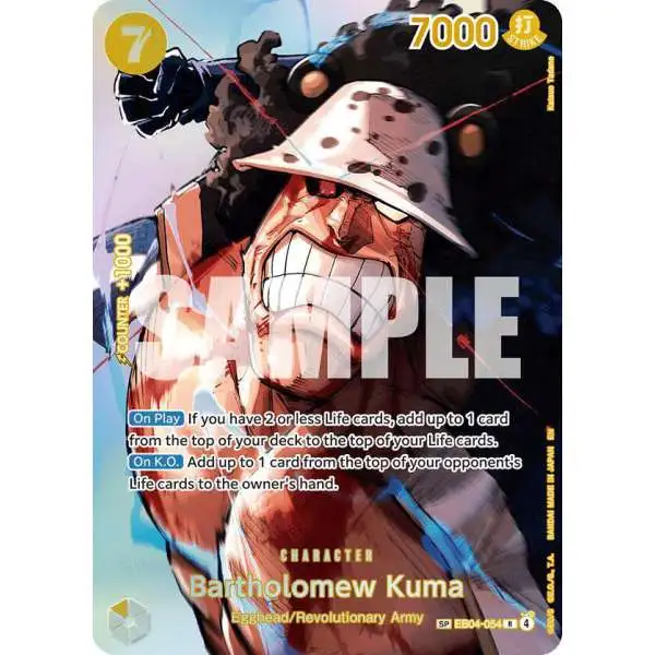 One Piece Trading Card Game The Time of Battle Rare Bartholomew Kuma EB04-054 [SP]