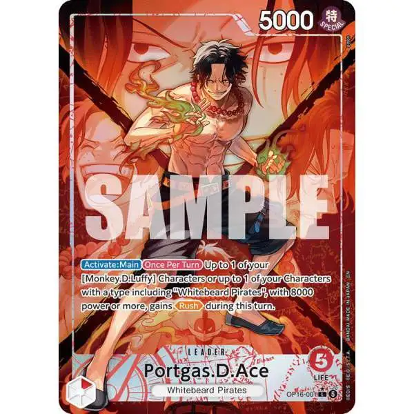 One Piece Trading Card Game The Time of Battle Leader Portgas.D.Ace OP16-001 [Alternate Art]