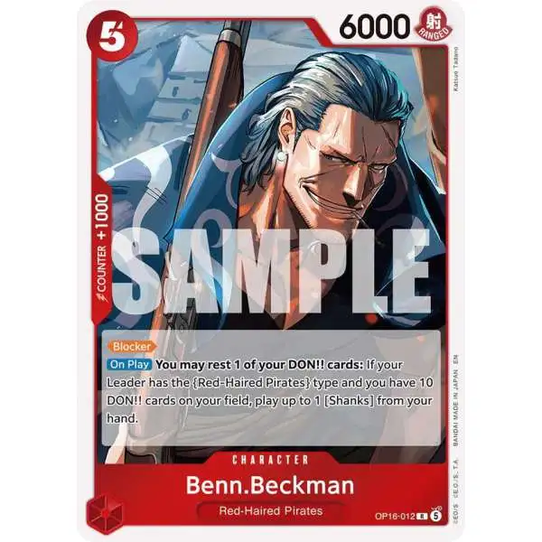 One Piece Trading Card Game The Time of Battle Rare Benn.Beckman OP16-012