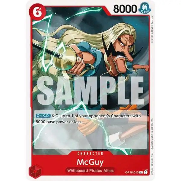 One Piece Trading Card Game The Time of Battle Common McGuy OP16-013