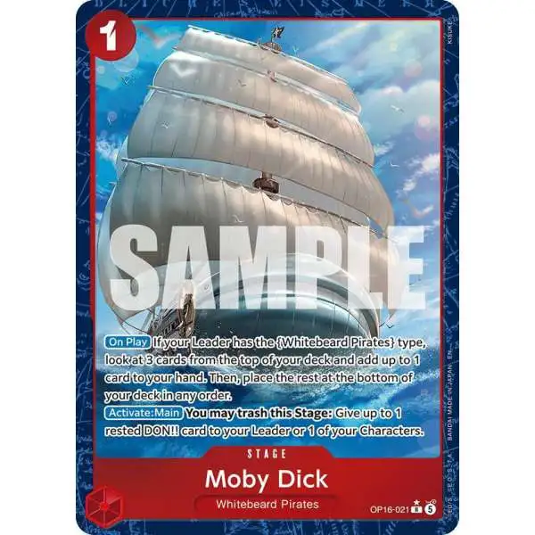 One Piece Trading Card Game The Time of Battle Rare Moby Dick OP16-021 [Alternate Art]