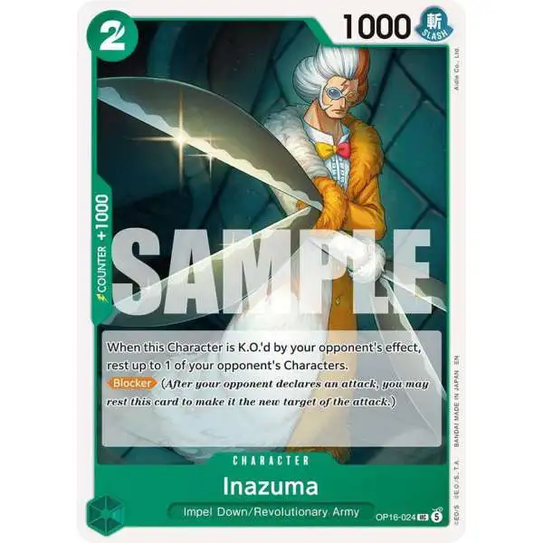 One Piece Trading Card Game The Time of Battle Uncommon Inazuma OP16-024