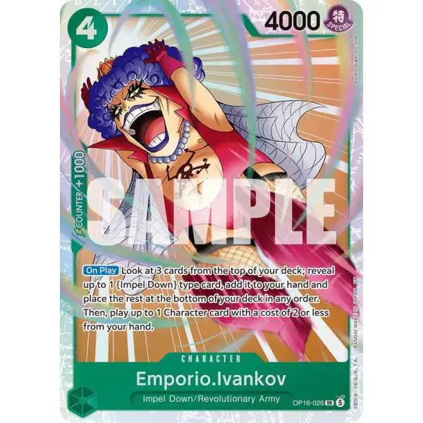 One Piece Trading Card Game The Time of Battle Super Rare Emporio.Ivankov OP16-026