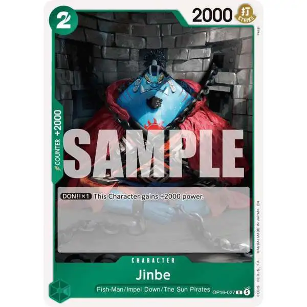 One Piece Trading Card Game The Time of Battle Rare Jinbe OP16-027
