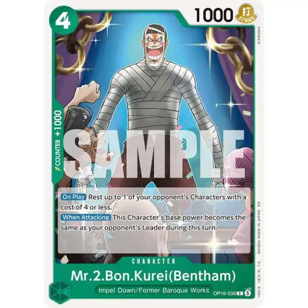 One Piece Trading Card Game The Time of Battle Common Mr.2.Bon.Kurei OP16-036 [Bentham]
