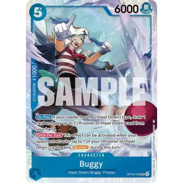 One Piece Trading Card Game The Time of Battle Super Rare Buggy OP16-048