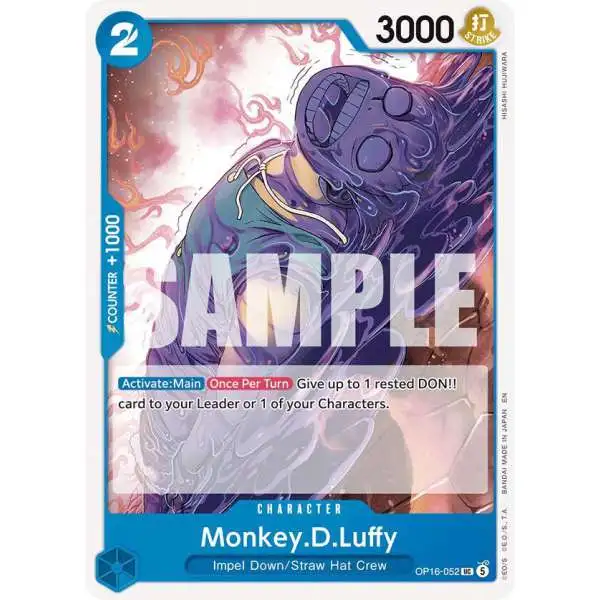 One Piece Trading Card Game The Time of Battle Uncommon Monkey.D.Luffy OP16-052