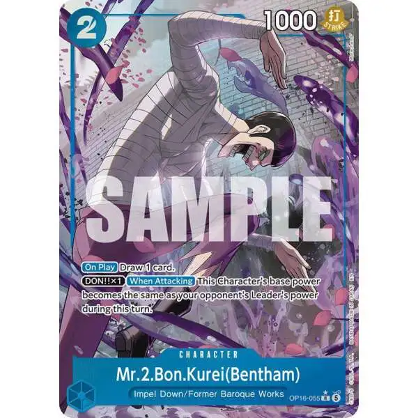 One Piece Trading Card Game The Time of Battle Rare Mr.2.Bon.Kurei OP16-055 [Bentham Alternate Art]