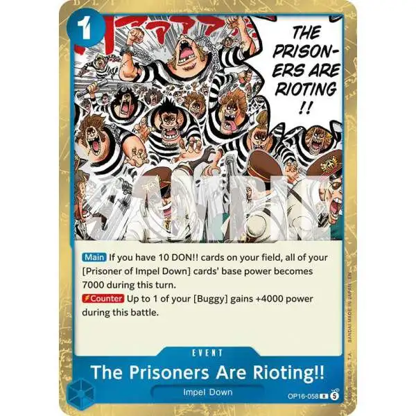 One Piece Trading Card Game The Time of Battle Rare The Prisoners Are Rioting!! OP16-058