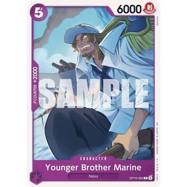 One Piece Trading Card Game The Time of Battle Common Younger Brother Marine OP16-062