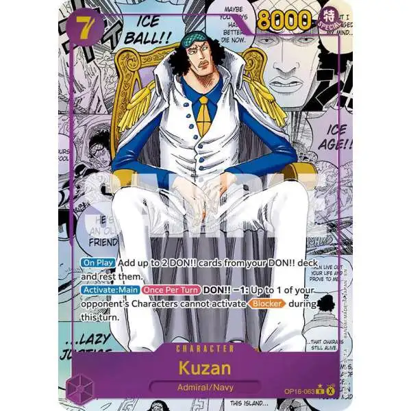 One Piece Trading Card Game The Time of Battle Rare Kuzan OP16-063 [Manga]