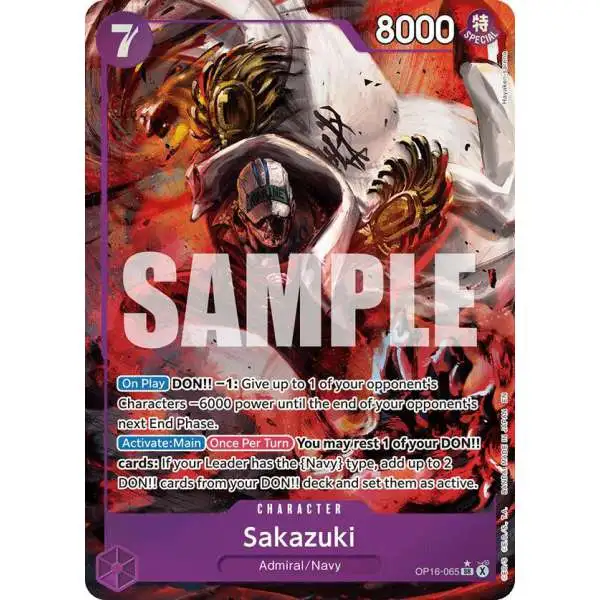 One Piece Trading Card Game The Time of Battle Super Rare Sakazuki OP16-065 [Alternate Art]
