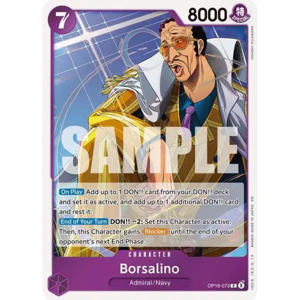 One Piece Trading Card Game The Time of Battle Rare Borsalino OP16-073