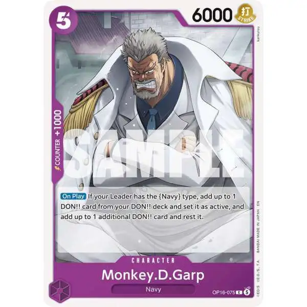 One Piece Trading Card Game The Time of Battle Common Monkey.D.Garp OP16-075