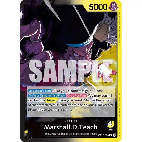One Piece Trading Card Game The Time of Battle Leader Marshall.D.Teach OP16-080