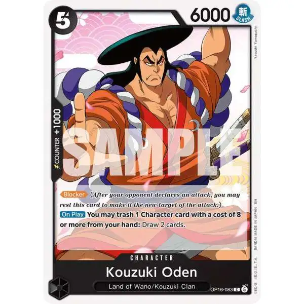 One Piece Trading Card Game The Time of Battle Common Kouzuki Oden OP16-083