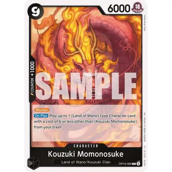 One Piece Trading Card Game The Time of Battle Rare Kouzuki Momonosuke OP16-085